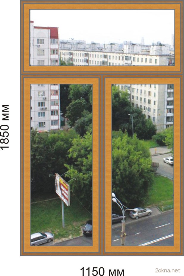 Стандартное двухстворчатое окно размеры
