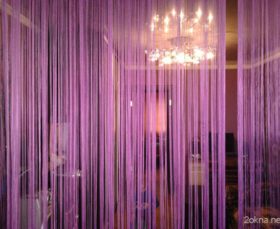 Фиолетовые веревочные шторы