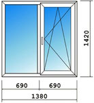 Цены за квадратный метр двустворчатого окна