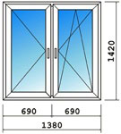 Цены за квадратный метр двустворчатого окна